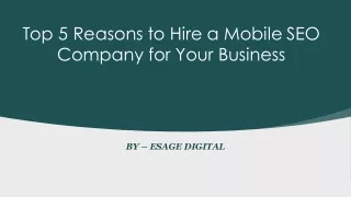 top 5 reasons to hire a mobile seo company