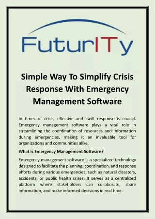 Simple Way To Simplify Crisis Response With Emergency Management Software