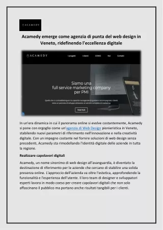 Agenzia Di Web Design in Veneto - Acamedy