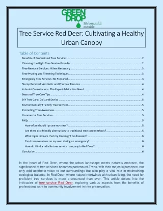 Tree Service Red Deer - Cultivating a Healthy Urban Canopy