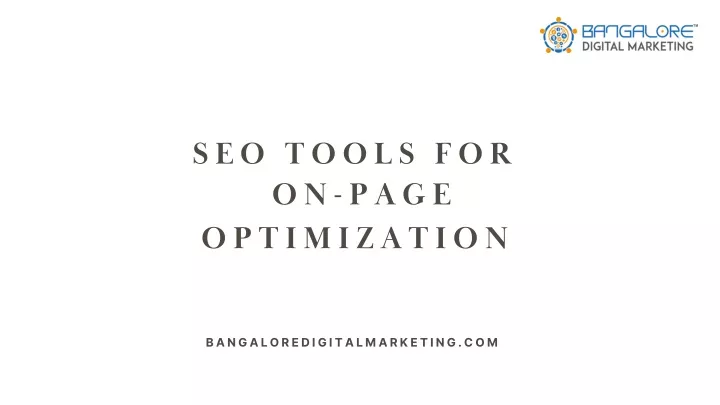 s e o t o o l s f o r on page optimization