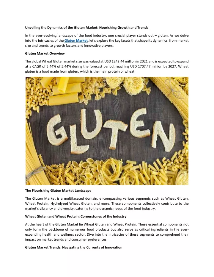 unveiling the dynamics of the gluten market