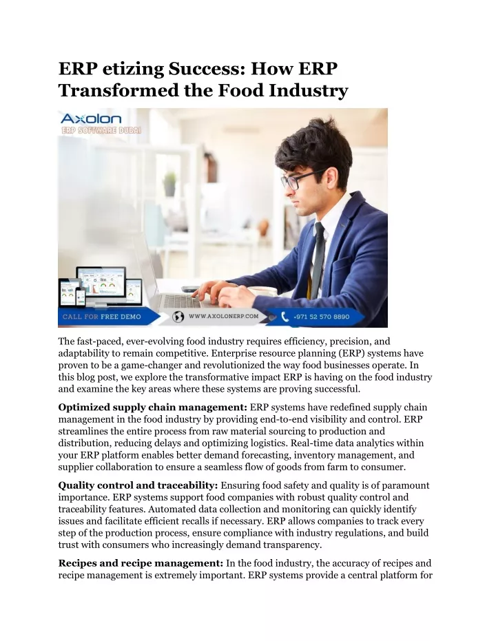 erp etizing success how erp transformed the food