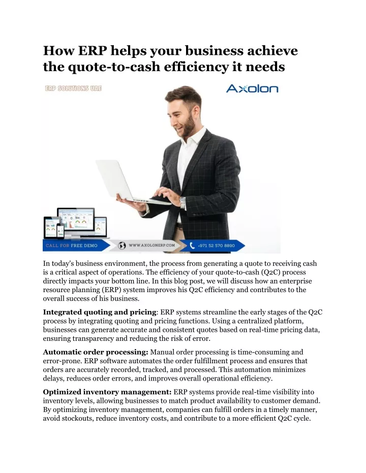 how erp helps your business achieve the quote