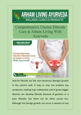 Comprehensive Uterine Fibroids Care at Arham Living With Ayurveda