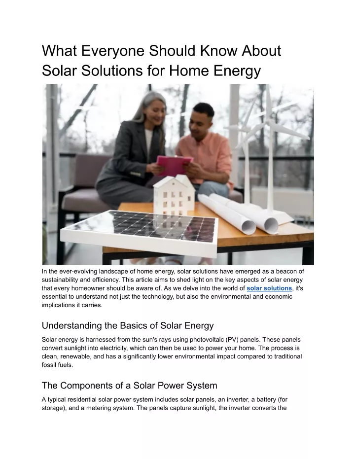 what everyone should know about solar solutions