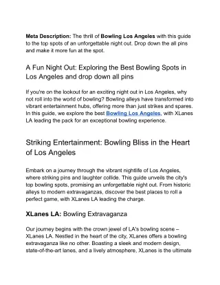 A Fun Night Out_ Exploring the Best Bowling Spots in Los Angeles and drop down all pins