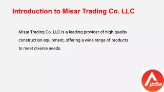 Why Choose Misar Trading Co. LLC for Demolition Hammer