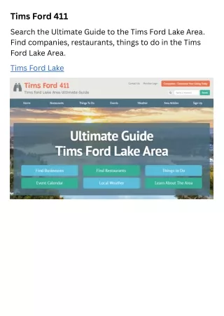 Tims Ford 411