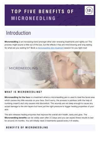 TOP FIVE BENEFITS OF MICRONEEDLING