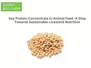 Soy Protein Concentrate in Animal Feed  A Step Towards Sustainable Livestock Nut