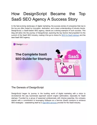 How DesignScript Became the Top SaaS SEO Agency A Success Story