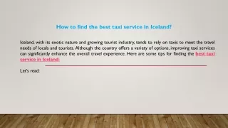 How to find the best taxi service in Iceland?