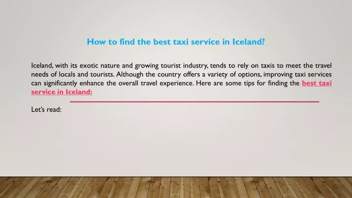 how to find the best taxi service in iceland