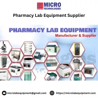 Top Pharmacy Lab Equipment Supplier