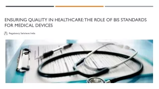 BIS Requirement for Medical Devices in India - RSI