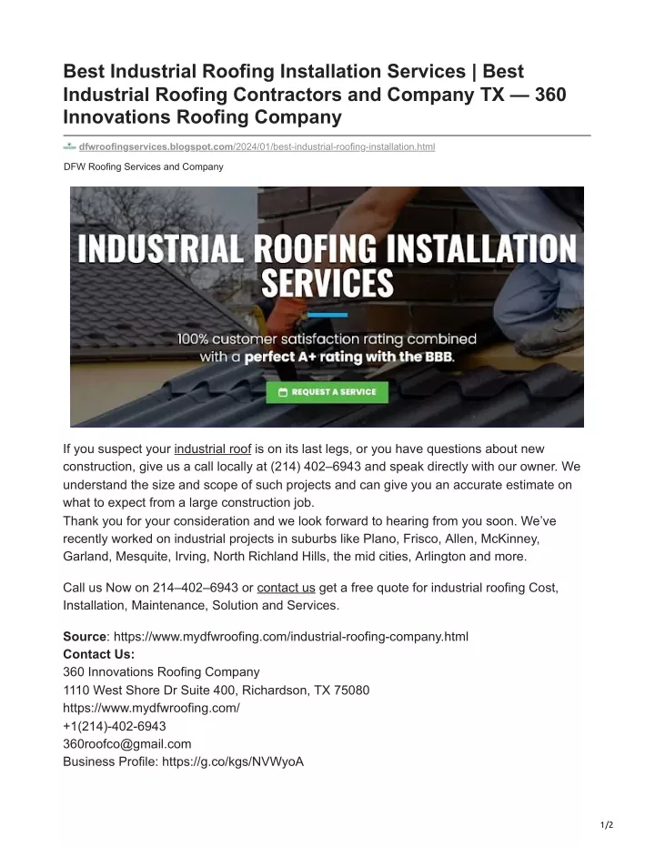 best industrial roofing installation services