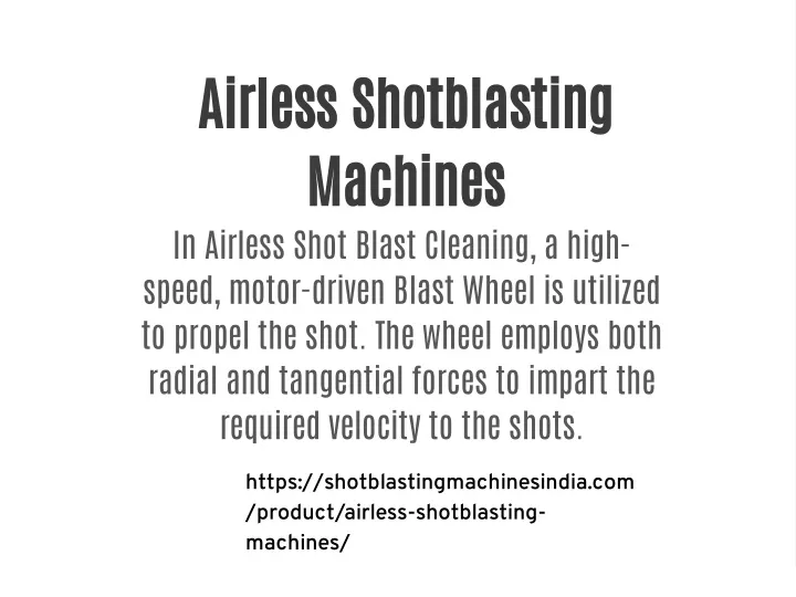 airless shotblasting machines in airless shot