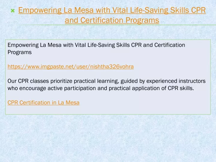 empowering la mesa with vital life saving skills cpr and certification programs