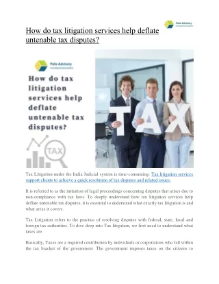How do tax litigation services help deflate untenable tax disputes