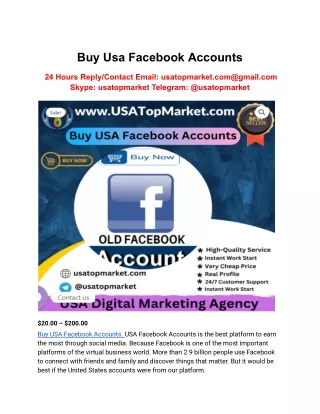 Buy Usa Facebook Accounts
