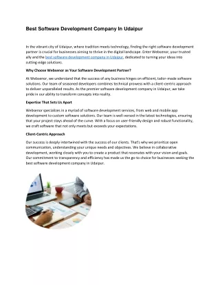 best software development company in udaipur