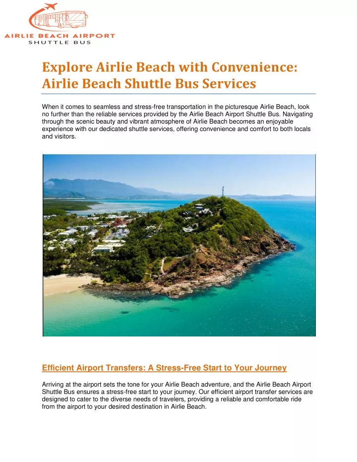 explore airlie beach with convenience airlie
