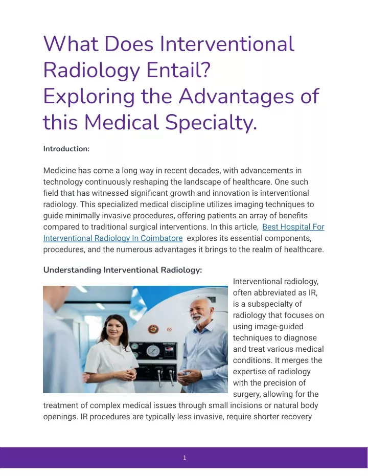 what does interventional radiology entail