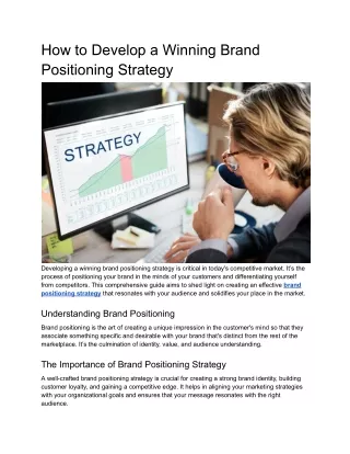 Craft a Winning Brand Positioning Strategy - Expert Tips