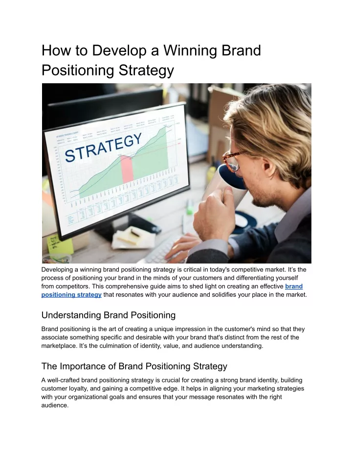 how to develop a winning brand positioning