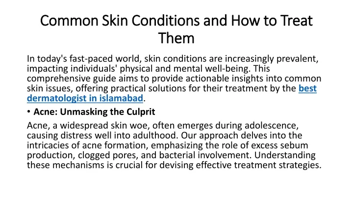 common skin conditions and how to treat them