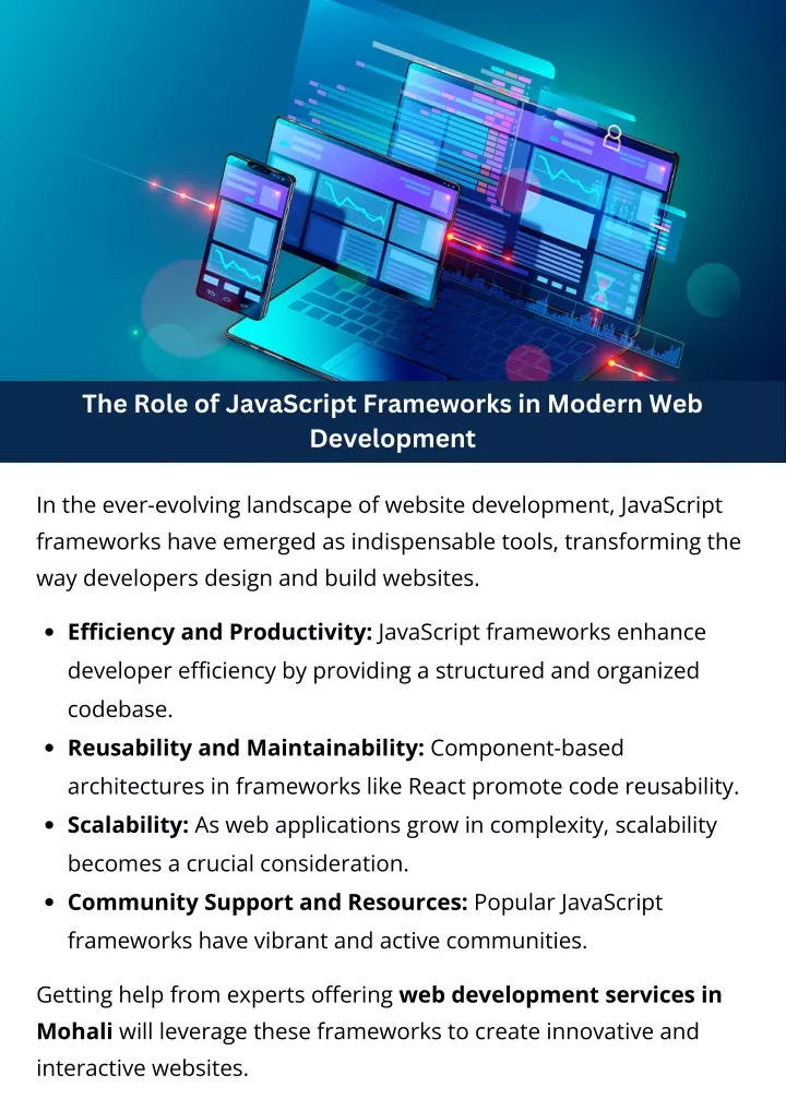 the role of javascript frameworks in modern