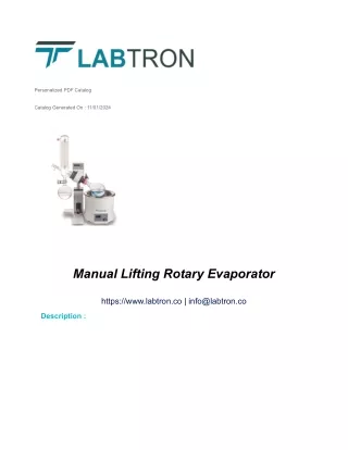 Manual Lifting Rotary Evaporator LMRE-A20