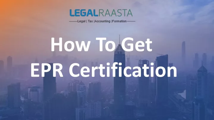 how to get epr certification