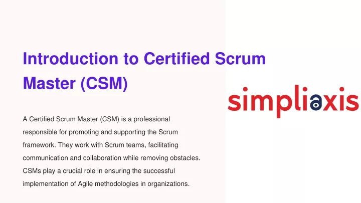 introduction to certified scrum master csm