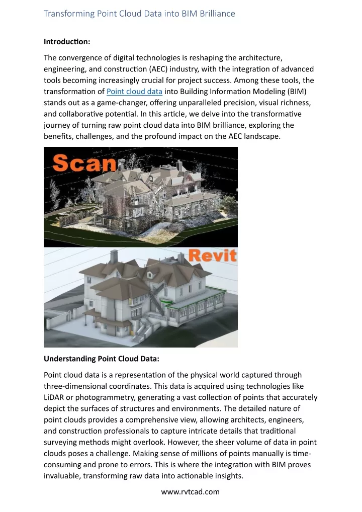 transforming point cloud data into bim brilliance