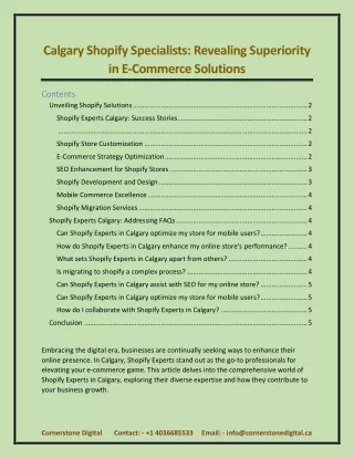 Calgary Shopify Specialists - Revealing Superiority in E-Commerce Solutions