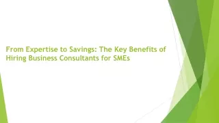 From Expertise to Savings: The Key Benefits of Hiring Business Consultants for S