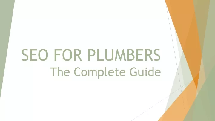 seo for plumbers the complete guide