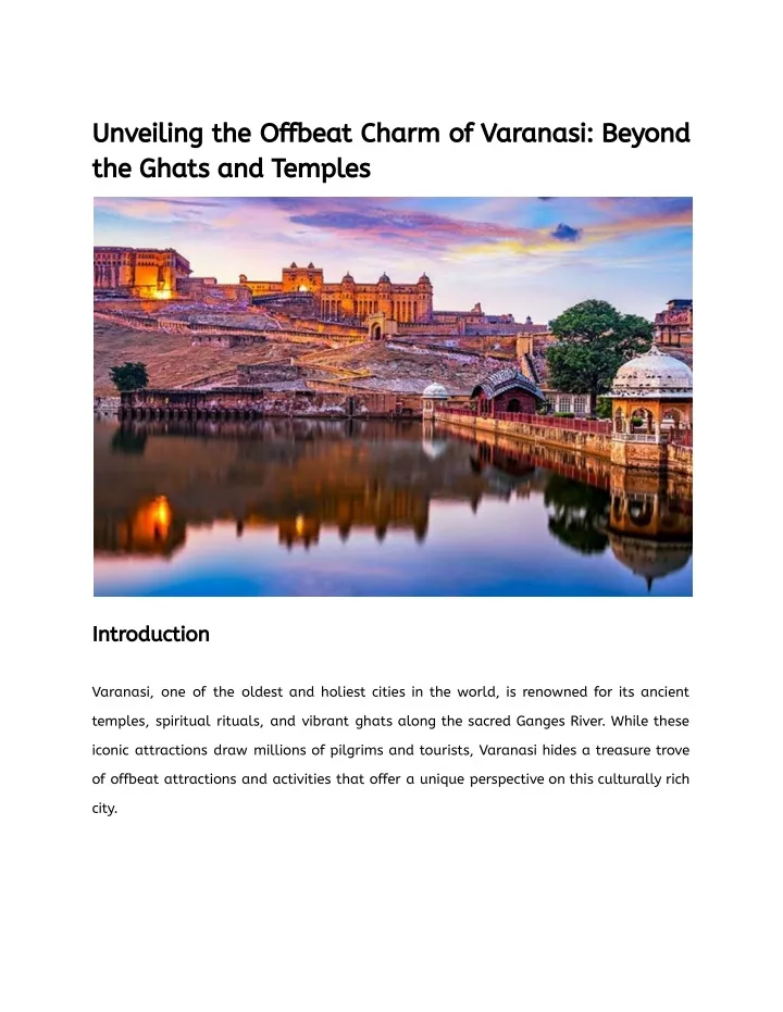 unveiling the offbeat charm of varanasi beyond