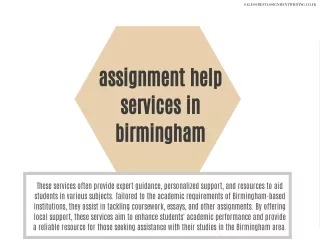 assignment help services in birmingham