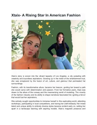 Xtaix- A Rising Star In American Fashion
