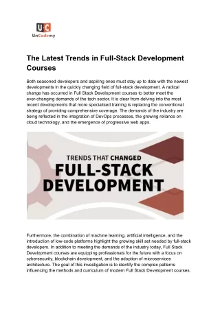 The Latest Trends in Full-Stack Development Courses