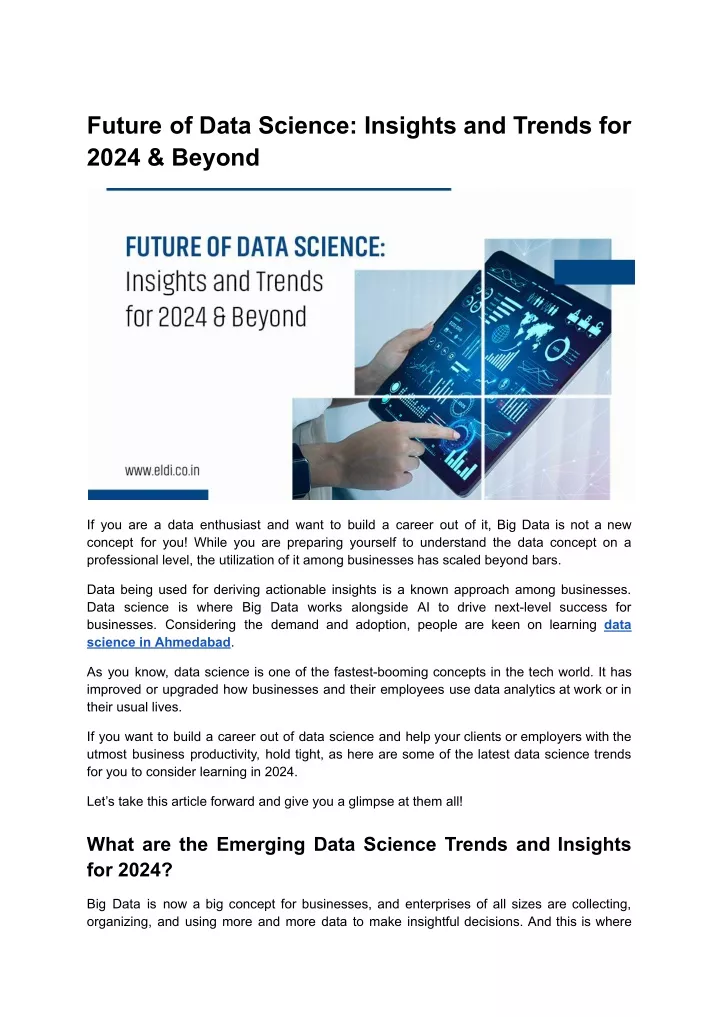 future of data science insights and trends