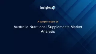 Australia Nutritional Supplements Market Analysis