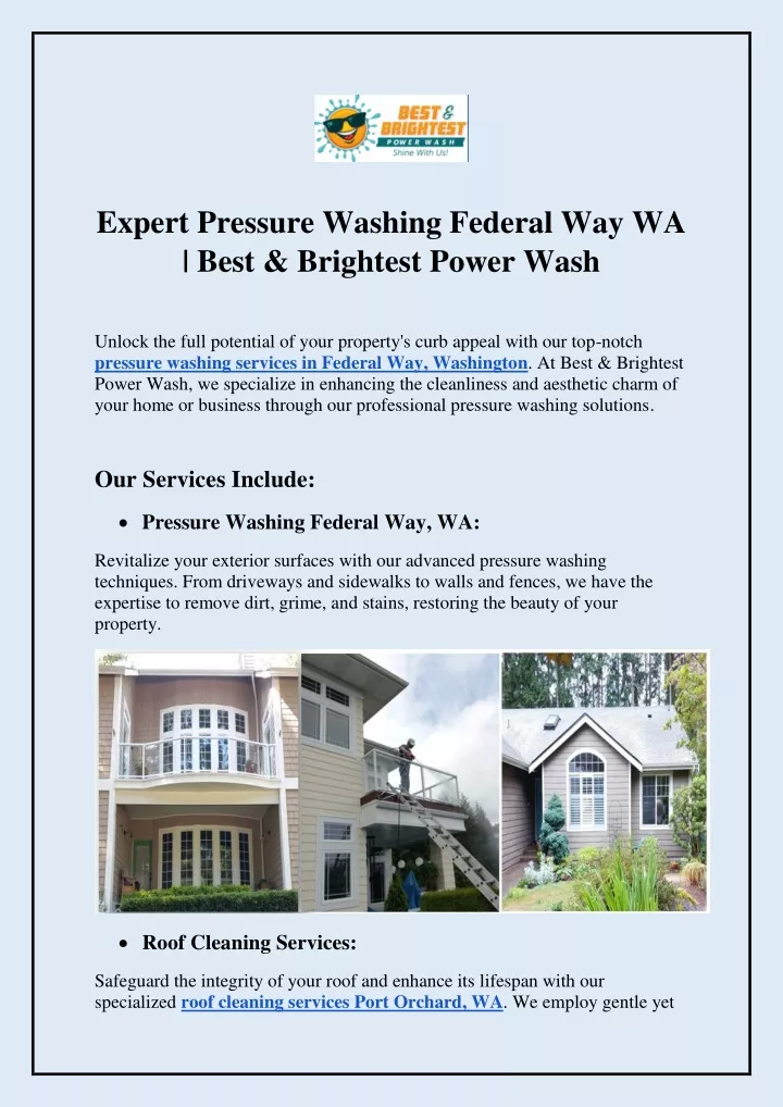 expert pressure washing federal way wa best