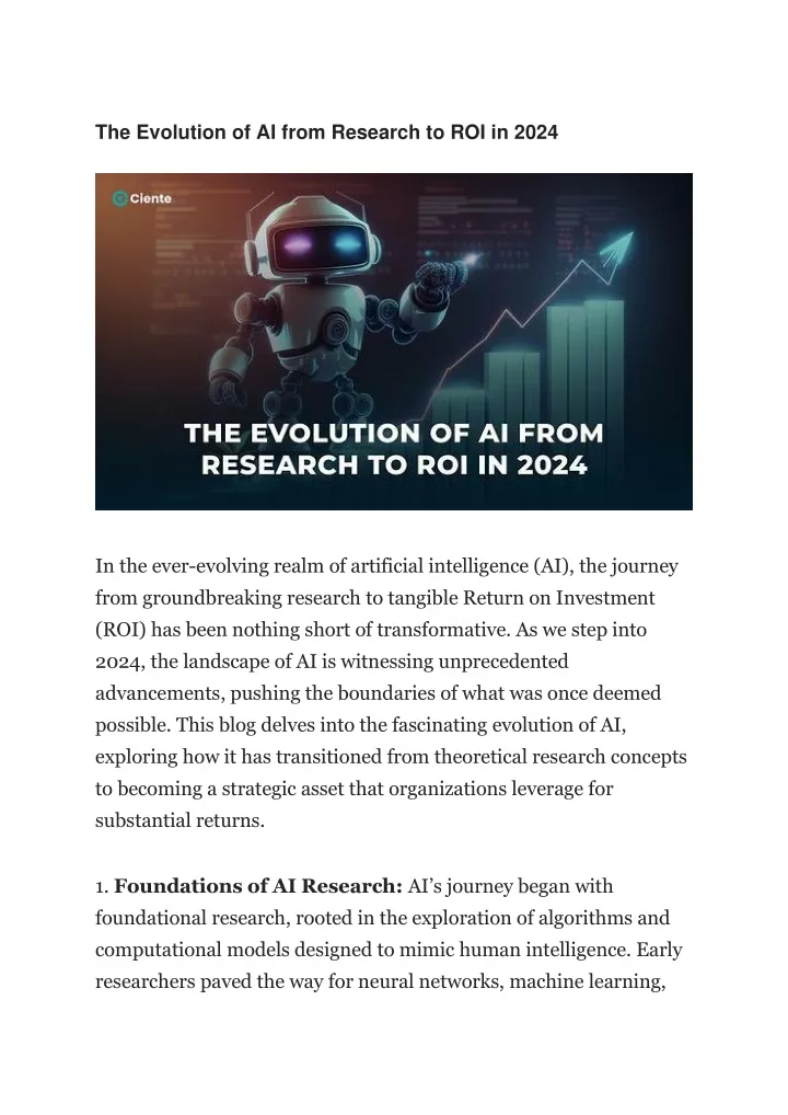 the evolution of ai from research to roi in 2024