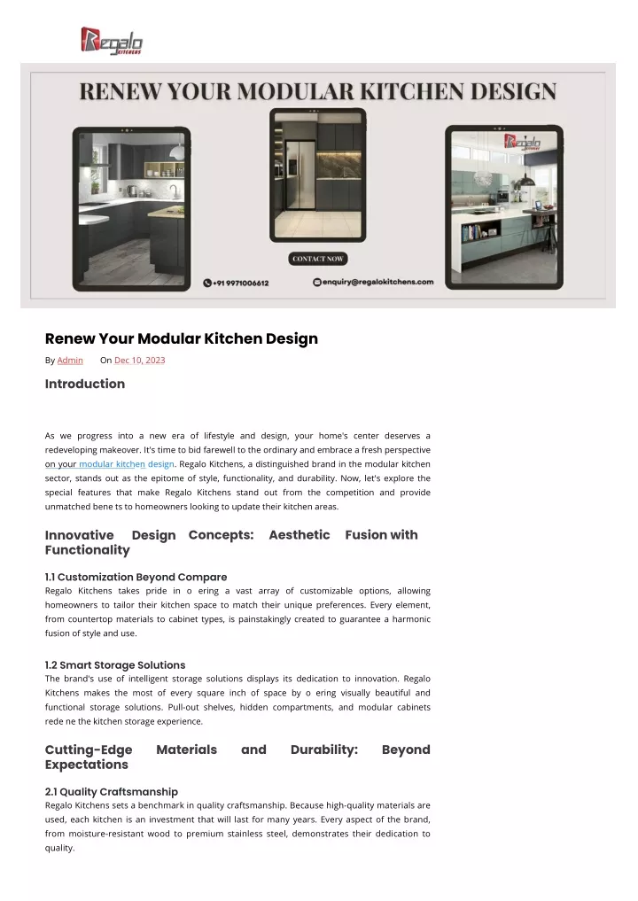 renew your modular kitchen design