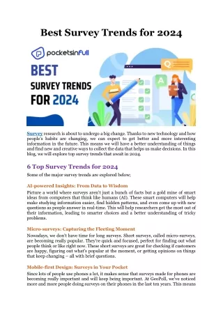 Best Survey Trends for 2024