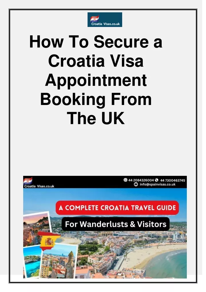 how to secure a croatia visa appointment booking